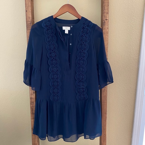 LOFT Dresses & Skirts - Ann Taylor LOFT petite navy blue slip dress comfy